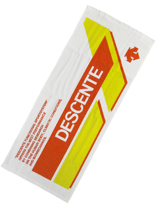 (デサント) DESCENTE/プリントフェイスタオル/ホワイトXオレンジ/DMARJE04/簡易配送(CARDのみ/送料注文後変更/1点限/保障無)