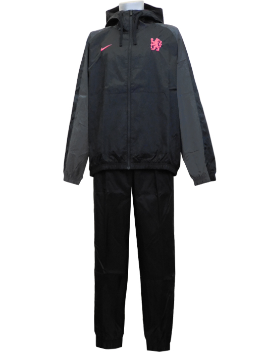 (ナイキ) NIKE/24/25チェルシー/DRI-FIT フード付きウーブントラックスーツ/ブラックXピンク/FZ3804-010