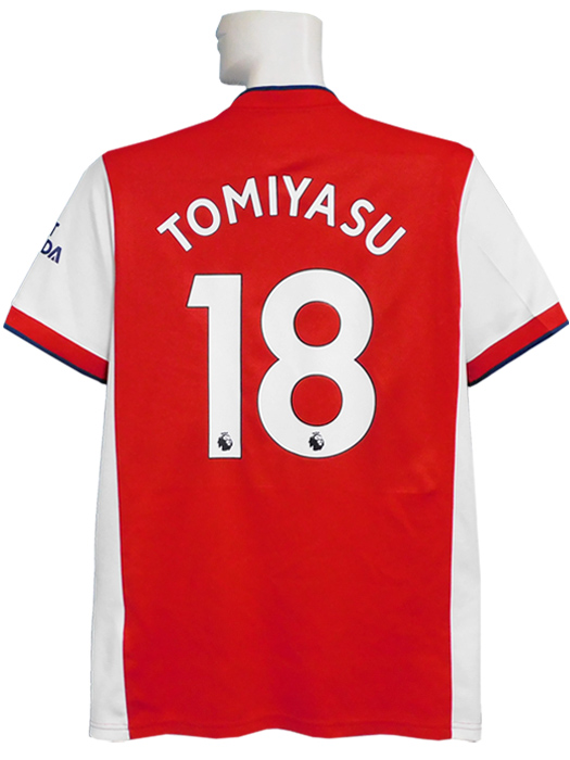 ***若干傷あり***(アディダス) adidas/21/22アーセナル/ホーム/半袖/冨安/プレミアリーグ+No Room For Racismバッジ付/IDE54-GM0217