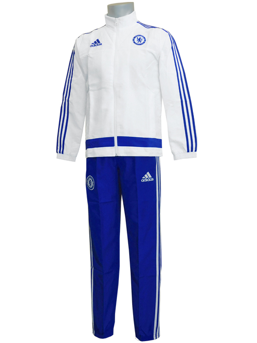 ***限定再入荷***(アディダス) adidas/15/16チェルシー/プレゼンテーションスーツ/ホワイトXチェルシーブルー/ジュニア用/S12034